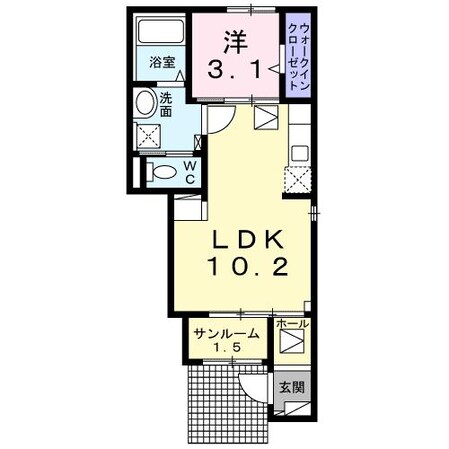 八幡宿駅 徒歩7分 1階の物件間取画像